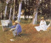 John Singer Sargent Claude Monet Painting at the Edge of a wood